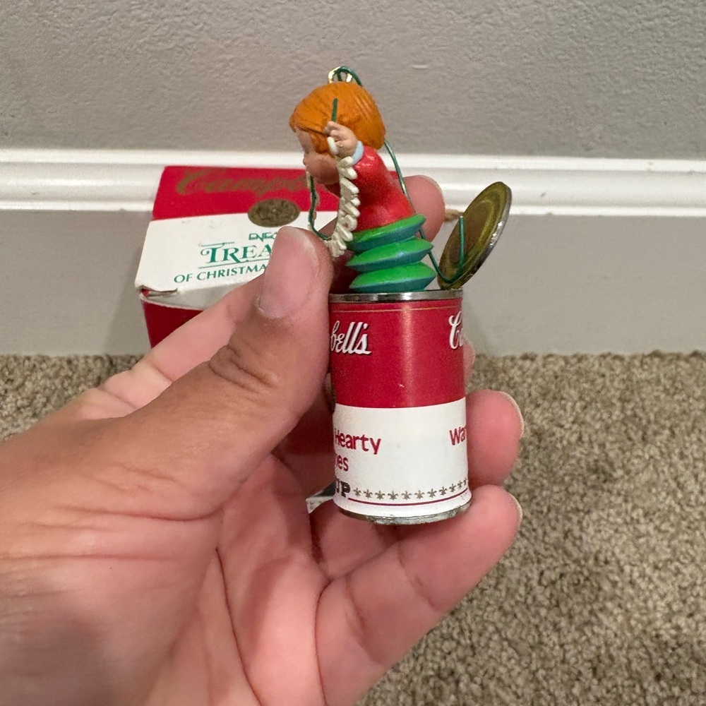 Vintage Enesco Warm and Hearty Wishes Campbell's Soup Christmas ornament ‘93 EUC - Picture 3 of 15